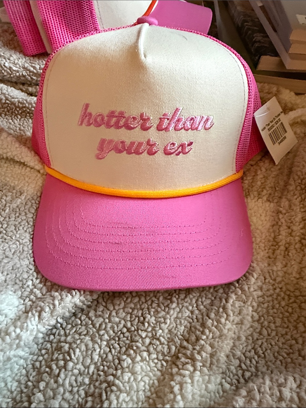Pink Trucker Hat - "hotter than your ex"